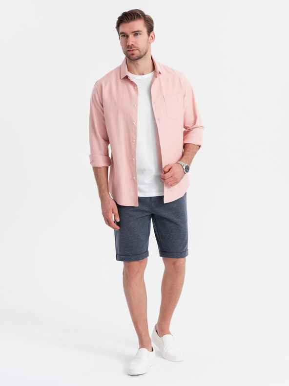 Ombre Clothing Ανδρικό δομημένο πλεκτό σορτς με ελαστική μέση Ombre Clothing