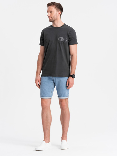 Ombre Clothing Ανδρικό τζιν σορτς με διπλωμένα μπατζάκια Ombre Clothing