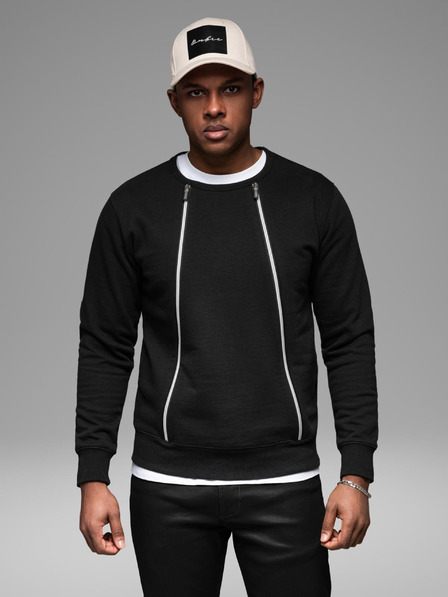 Ombre Clothing Πλυμένη ανδρική φούτερ με διακοσμητική ραφή στο λαιμό Ombre Clothing