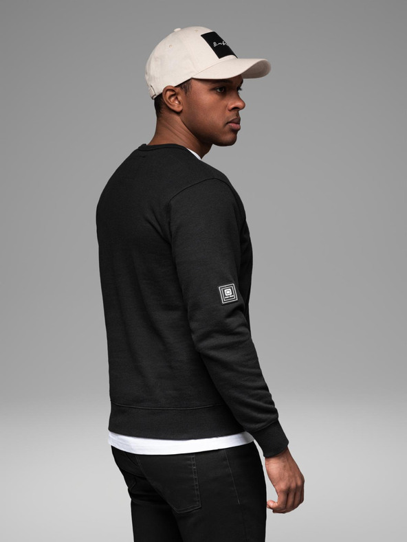 Ombre Clothing Πλυμένη ανδρική φούτερ με διακοσμητική ραφή στο λαιμό Ombre Clothing