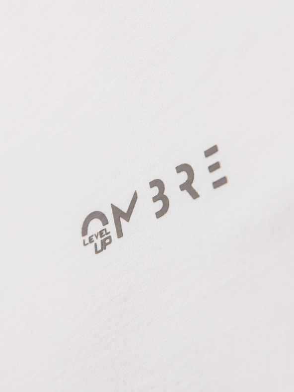 Ombre Clothing Ανδρικό βαμβακερό t-shirt με μακρύ μανίκι και επένδυση και τύπωμα στο στήθος Ombre Clothing