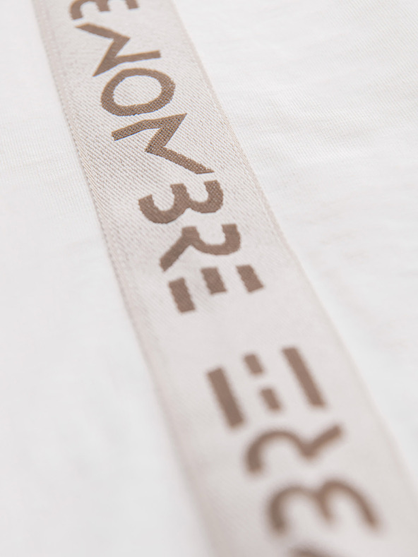 Ombre Clothing Ανδρικό βαμβακερό t-shirt με μακρύ μανίκι και επένδυση και τύπωμα στο στήθος Ombre Clothing