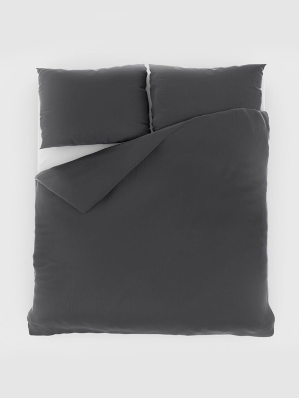 Kvalitex Κλινοσκεπάσματα από γαλλική μουσελίνα 220x200, 70x90cm σκούρο γκρι Kvalitex