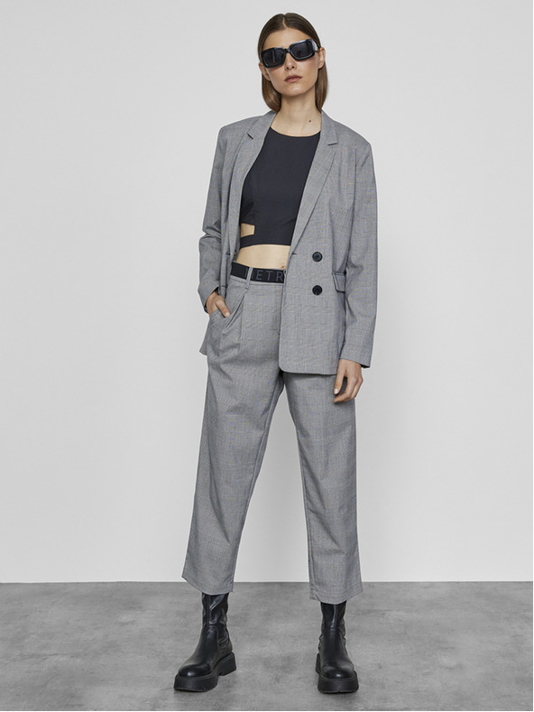 ZOOT.lab Γκρι ανοιχτό γυναικείο καρό σακάκι METROOPOLIS by ZOOT.lab Sonia