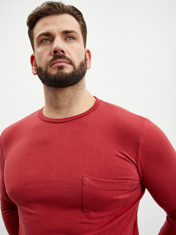 ZOOT.lab Κόκκινο ανδρικό μακρυμάνικο t-shirt ZOOT.lab