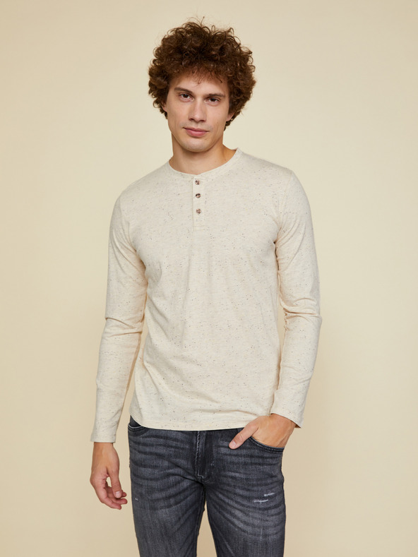 ZOOT.lab Μπεζ ανδρικό πουκάμισο με κουμπιά ZOOT.lab Diego