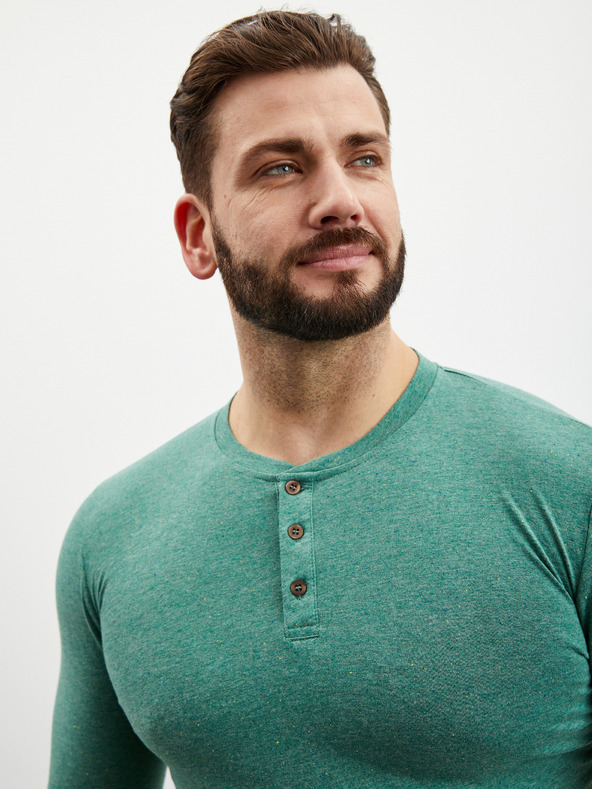 ZOOT.lab Πράσινο ανδρικό μπλουζάκι με κουμπιά ZOOT.lab Diego