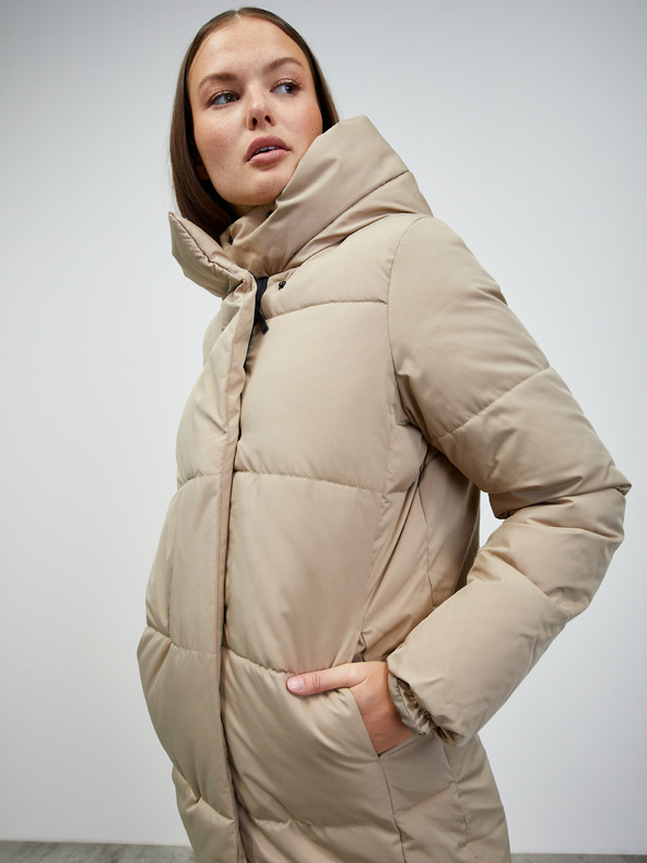 ZOOT.lab Μπεζ γυναικείο καπιτονέ παλτό ZOOT.lab Estela