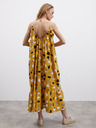 ZOOT.lab Μουστάρδινο γυναικείο μάξι φόρεμα με σχέδιο και βολάν ZOOT.lab Grete