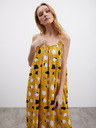 ZOOT.lab Μουστάρδινο γυναικείο μάξι φόρεμα με σχέδιο και βολάν ZOOT.lab Grete