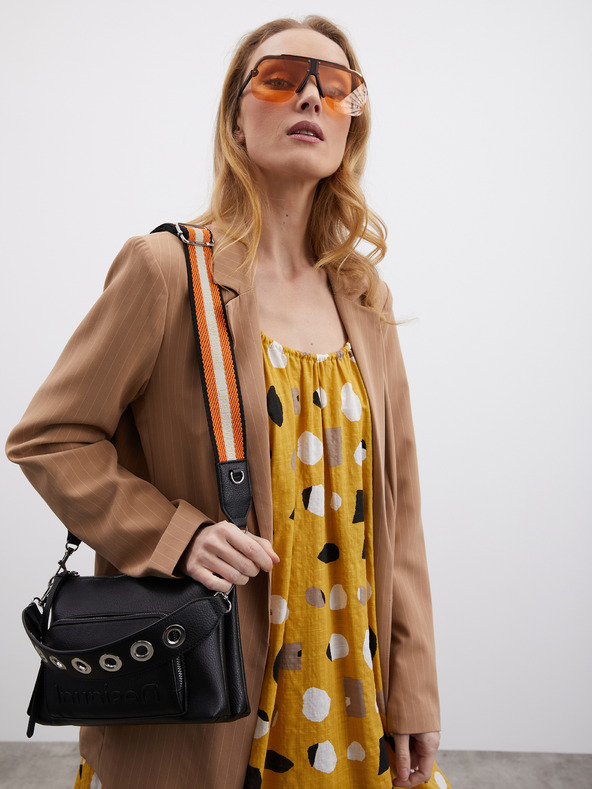 ZOOT.lab Μουστάρδινο γυναικείο μάξι φόρεμα με σχέδιο και βολάν ZOOT.lab Grete