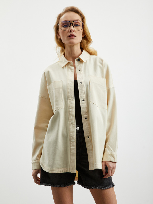 ZOOT.lab Κρεμ γυναικείο oversize τοπ ZOOT.lab Becca