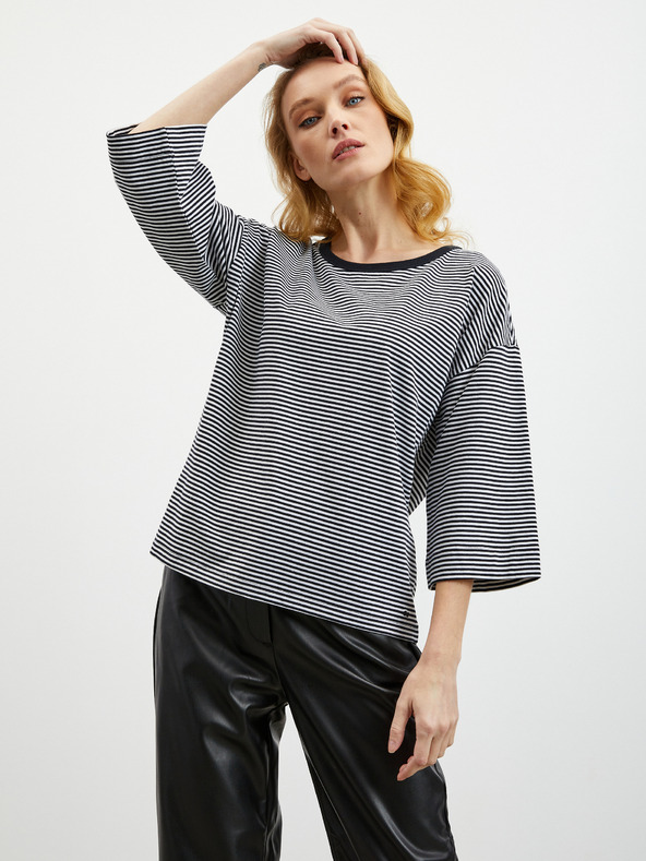 ZOOT.lab Μαύρο γυναικείο ριγέ T-shirt ZOOT.lab Dolly