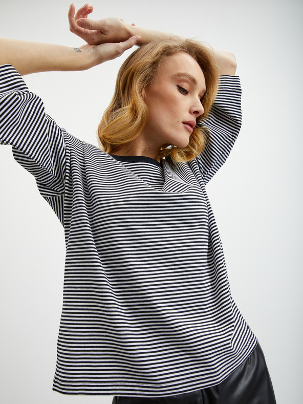 ZOOT.lab Μαύρο γυναικείο ριγέ T-shirt ZOOT.lab Dolly