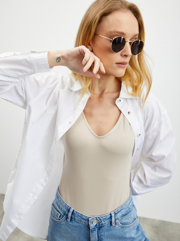 ZOOT.lab Ανοιχτό καφέ γυναικείο κορμί με ραβδώσεις ZOOT.lab Olga