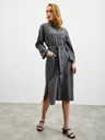 ZOOT.lab Γκρι σκούρο γυναικείο φόρεμα πουκάμισο με λινό ZOOT.lab Darsha