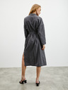 ZOOT.lab Γκρι σκούρο γυναικείο φόρεμα πουκάμισο με λινό ZOOT.lab Darsha