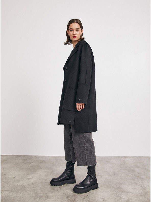 ZOOT.lab Μαύρο γυναικείο παλτό με μαλλί METROOPOLIS by ZOOT.lab Kandis