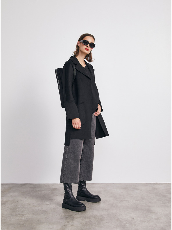 ZOOT.lab Μαύρο γυναικείο παλτό με μαλλί METROOPOLIS by ZOOT.lab Kandis