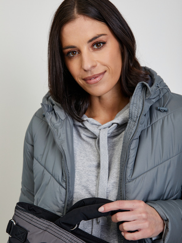 ZOOT.lab Γκρι γυναικείο καπιτονέ παλτό ZOOT.lab