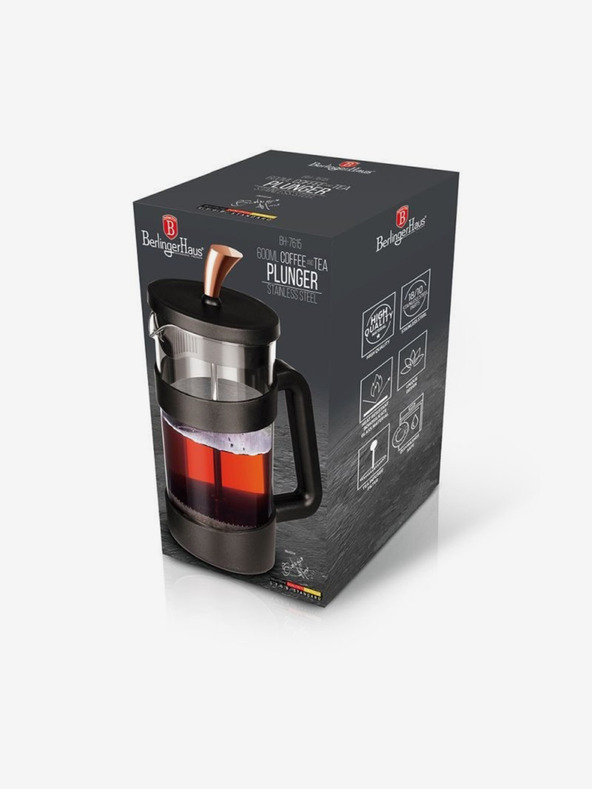Berlingerhaus Τσάι και καφετιέρα French Press 600 ml Συλλογή Black Rose BERLINGERHAUS