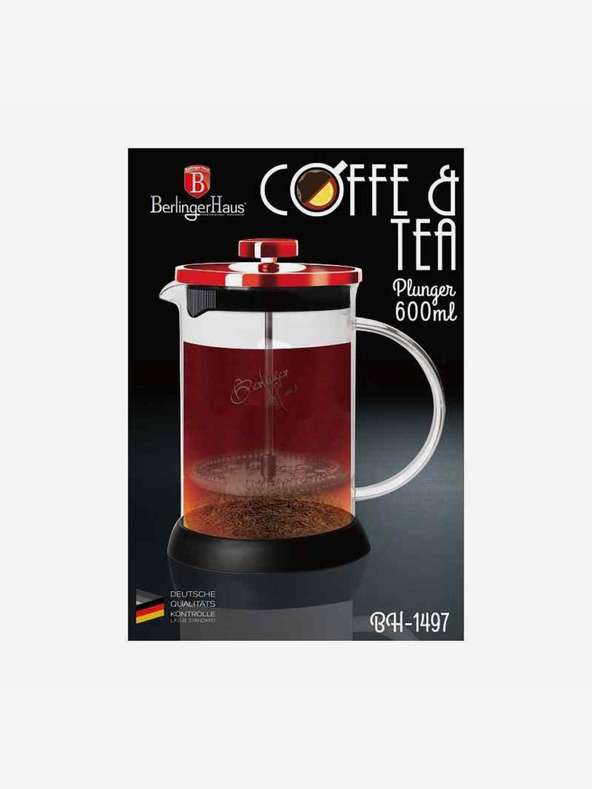 Berlingerhaus Τσάι και καφετιέρα French Press 600 ml Βουργουνδία Metallic Line BERLINGERHAUS