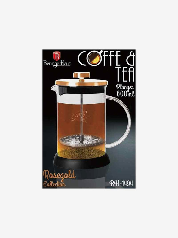 Berlingerhaus Τσάι και καφετιέρα French Press 600 ml Rosegold collection BERLINGERHAUS