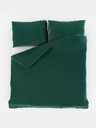 Kvalitex Γαλλικά σατέν λινά με ρίγες 1+2, 220x200, 70x90cm DARK GREEN