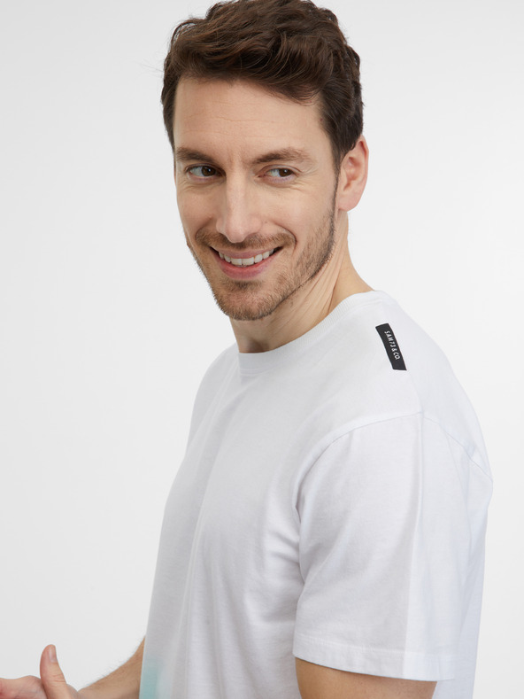 Sam 73 Μπλε και λευκό ανδρικό μπλουζάκι SAM 73 Vito