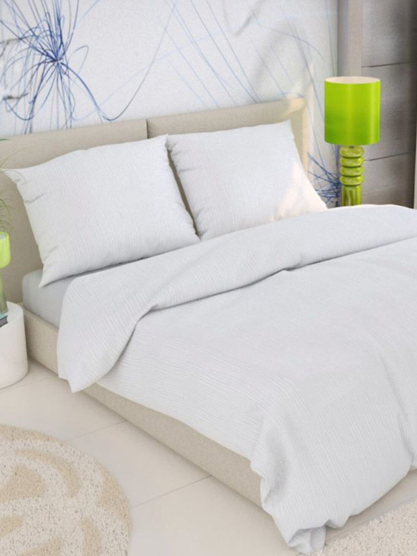 Kvalitex Γαλλικά κρεπ σεντόνια 200x200, 70x90εκ λευκά Kvalitex