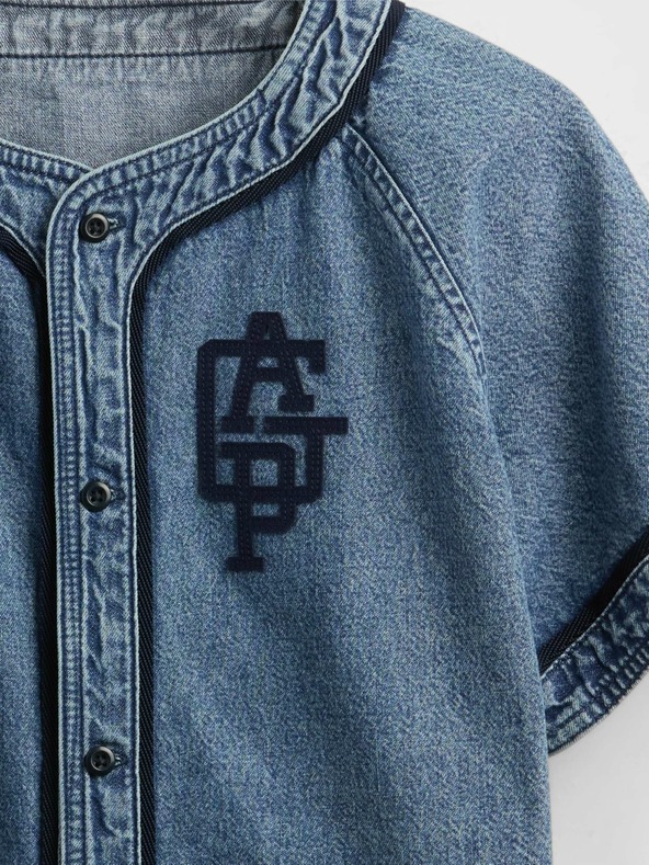 GAP Παιδικό τζιν πουκάμισο Baseball Americana GAP